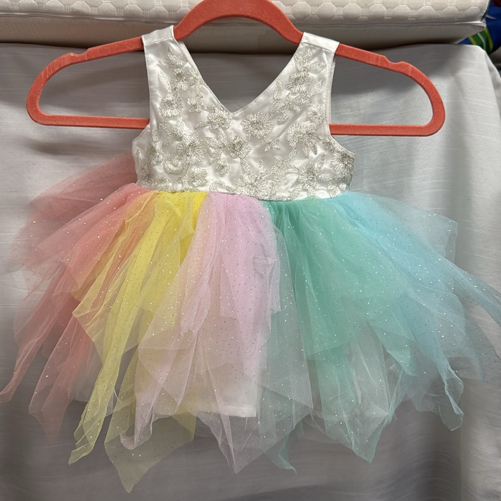 Rainbow Tulle Kids Dress
